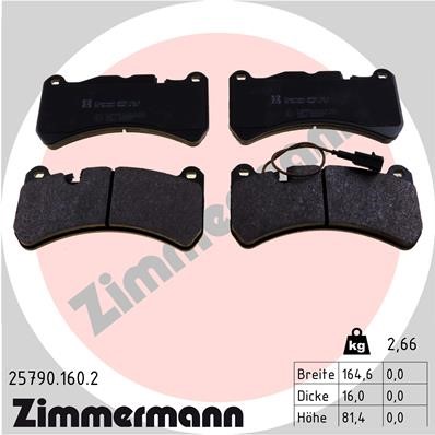 Bromsbeläggsats, Framaxel Zimmermann 25790.160.2 ZIMMERMANN