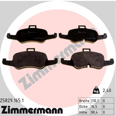 Bromsbeläggsats, Framaxel Zimmermann 25829.165.1 ZIMMERMANN