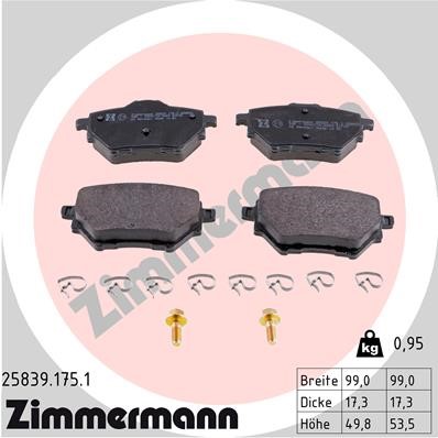 Bromsbeläggsats, Bakaxel ZIMMERMANN