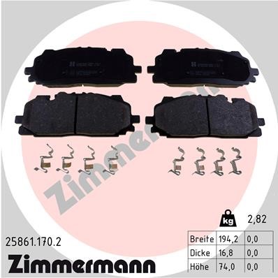 Bromsbeläggsats, Framaxel ZIMMERMANN
