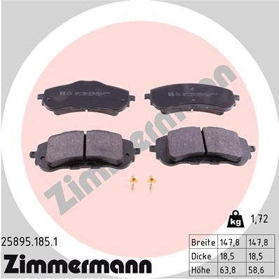 Bromsbeläggsats, Framaxel Zimmermann 25895.185.1 ZIMMERMANN