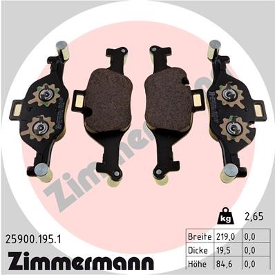 Bromsbeläggsats, Framaxel Zimmermann 25900.195.1 ZIMMERMANN