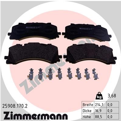 Bromsbeläggsats, Framaxel Zimmermann 25908.170.2 ZIMMERMANN