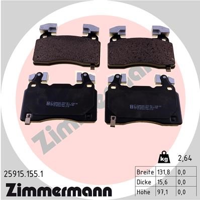 Bromsbeläggsats, Framaxel Zimmermann 25915.155.1 ZIMMERMANN