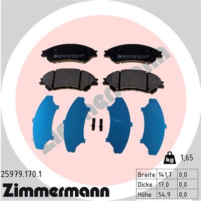 Bromsbeläggsats, Framaxel ZIMMERMANN