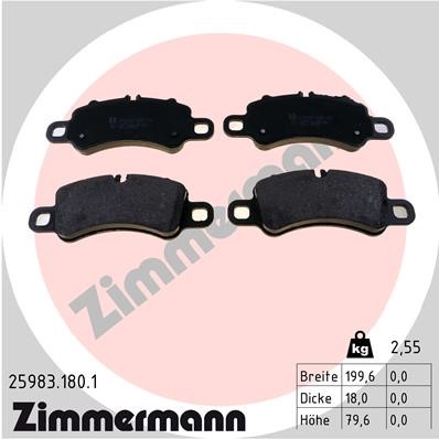 Bromsbeläggsats, Framaxel Zimmermann 25983.180.1 ZIMMERMANN