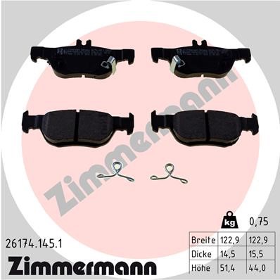 Bromsbeläggsats, Bakaxel ZIMMERMANN
