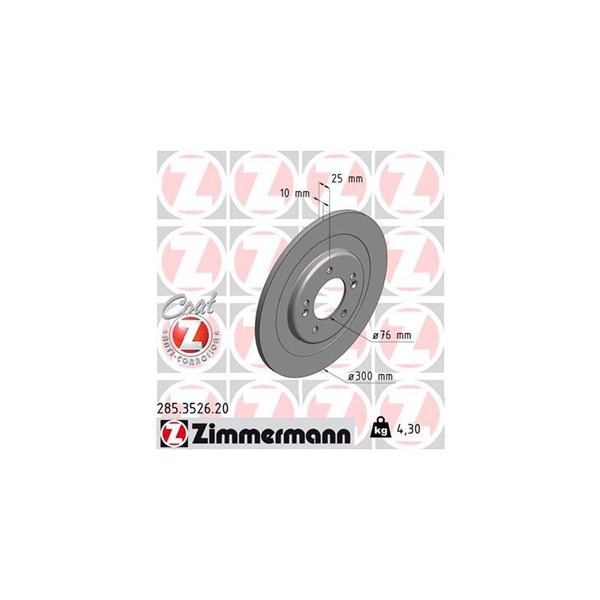 Bromsskiva Solid, Bakaxel Zimmermann 285.3526.20 ZIMMERMANN Bromsskiva Solid, Bakaxel Zimmermann 285.3526.20 ZIMMERMANN