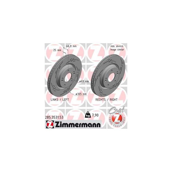Bromsskiva Ventilerad, Framaxel Zimmermann Black Z 285.3531.53 ZIMMERMANN Bromsskiva Ventilerad, Framaxel Zimmermann Black Z 285.3531.53 ZIMMERMANN