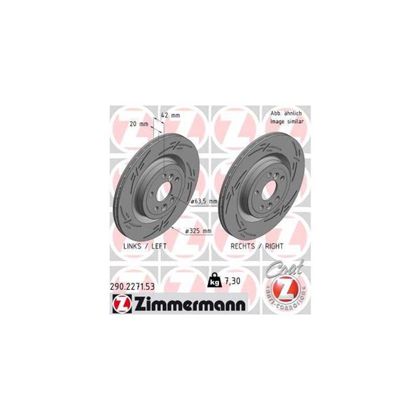 Bromsskiva Ventilerad, Bakaxel Zimmermann Black Z 290.2271.53 ZIMMERMANN