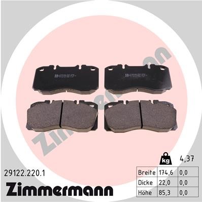 Bromsbeläggsats, Framaxel Zimmermann 29122.220.1 ZIMMERMANN
