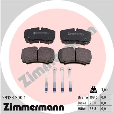 Bromsbeläggsats, Bakaxel Zimmermann 29123.200.1 ZIMMERMANN