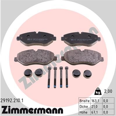 Bromsbeläggsats, Framaxel Zimmermann 29192.210.1 ZIMMERMANN