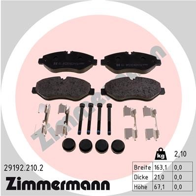 Bromsbeläggsats, Framaxel Zimmermann 29192.210.2 ZIMMERMANN