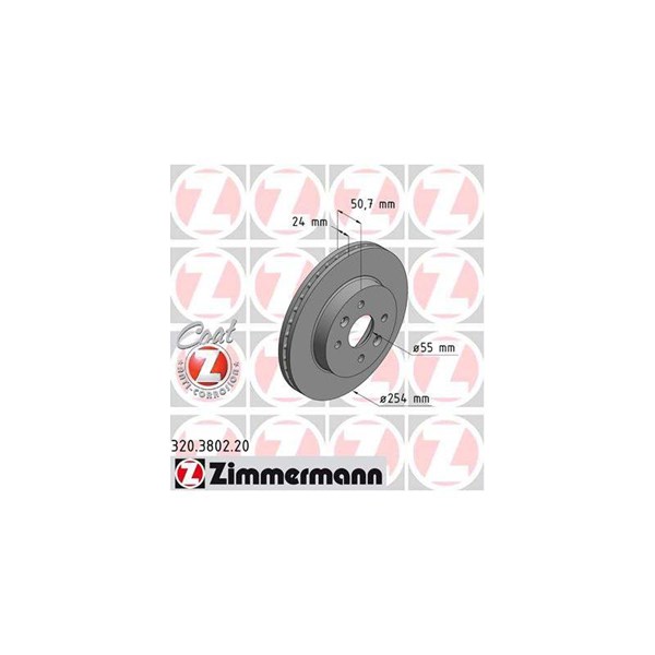 Bromsskiva Ventilerad, Framaxel Zimmermann 320.3802.20 ZIMMERMANN Bromsskiva Ventilerad, Framaxel Zimmermann 320.3802.20 ZIMMERMANN