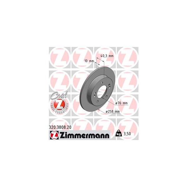 Bromsskiva Solid, Bakaxel Zimmermann 320.3808.20 ZIMMERMANN