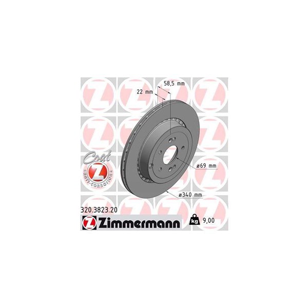 Bromsskiva Externt ventilerad, Bakaxel Zimmermann 320.3823.20 ZIMMERMANN Bromsskiva Externt ventilerad, Bakaxel Zimmermann 320.3823.20 ZIMMERMANN
