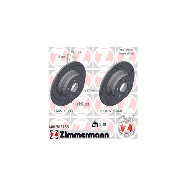 Bromsskiva Solid, Bakaxel Zimmermann Black Z 400.3621.53 ZIMMERMANN