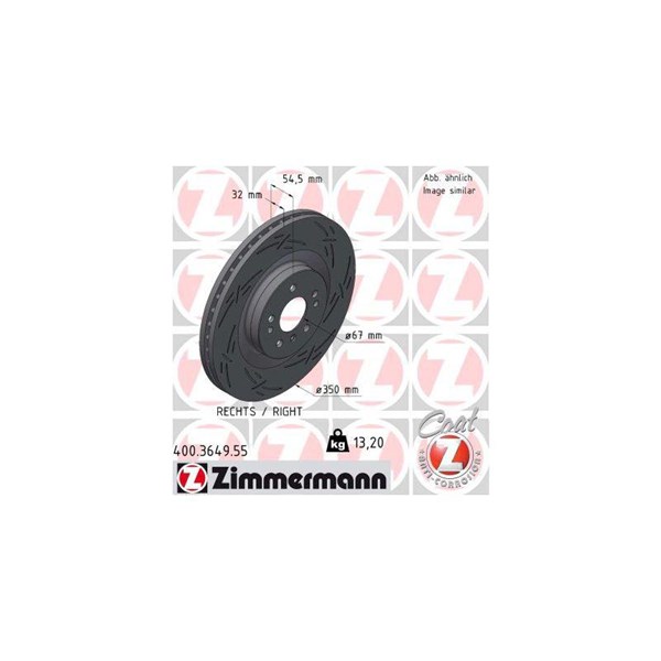 Bromsskiva, Framaxel, framaxel höger Zimmermann 400.3649.55 ZIMMERMANN Bromsskiva, Framaxel, framaxel höger Zimmermann 400.3649.55 ZIMMERMANN