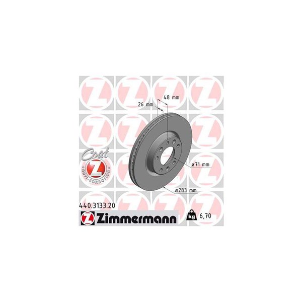 Bromsskiva Ventilerad, Framaxel Zimmermann 440.3133.20 ZIMMERMANN Bromsskiva Ventilerad, Framaxel Zimmermann 440.3133.20 ZIMMERMANN