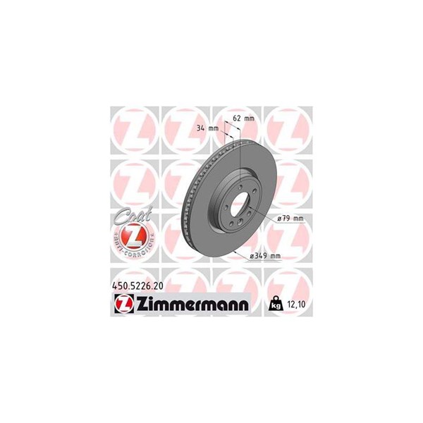 Bromsskiva Ventilerad, Framaxel Zimmermann 450.5226.20 ZIMMERMANN Bromsskiva Ventilerad, Framaxel Zimmermann 450.5226.20 ZIMMERMANN