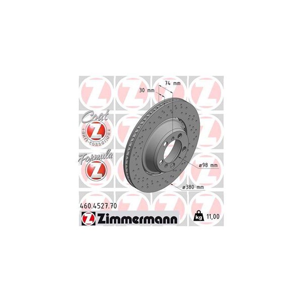 Bromsskiva, Bakaxel höger Zimmermann 460.4527.70 ZIMMERMANN
