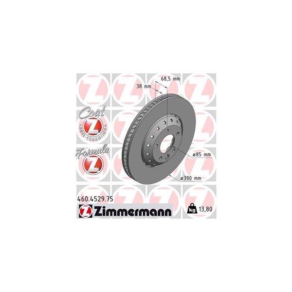 Bromsskiva, framaxel höger Zimmermann 460.4529.75 ZIMMERMANN