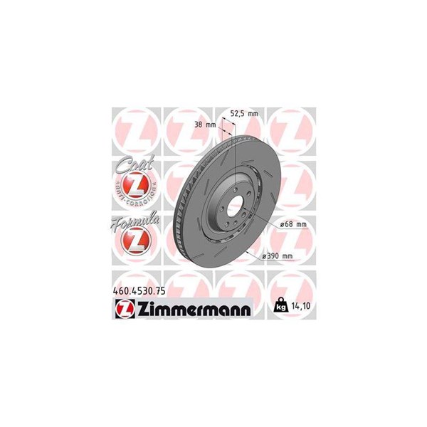 Bromsskiva, framaxel vänster Zimmermann 460.4530.75 ZIMMERMANN