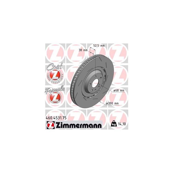 Bromsskiva, framaxel höger Zimmermann 460.4531.75 ZIMMERMANN