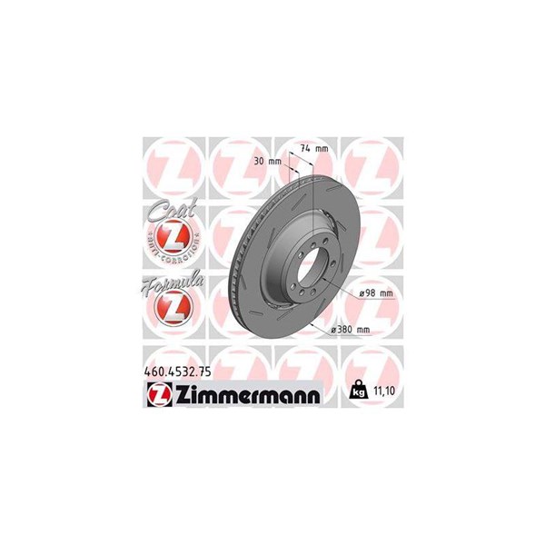 Bromsskiva, Bakaxel vänster Zimmermann 460.4532.75 ZIMMERMANN