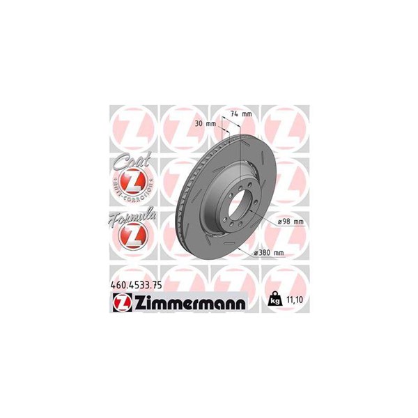 Bromsskiva, Bakaxel höger Zimmermann 460.4533.75 ZIMMERMANN