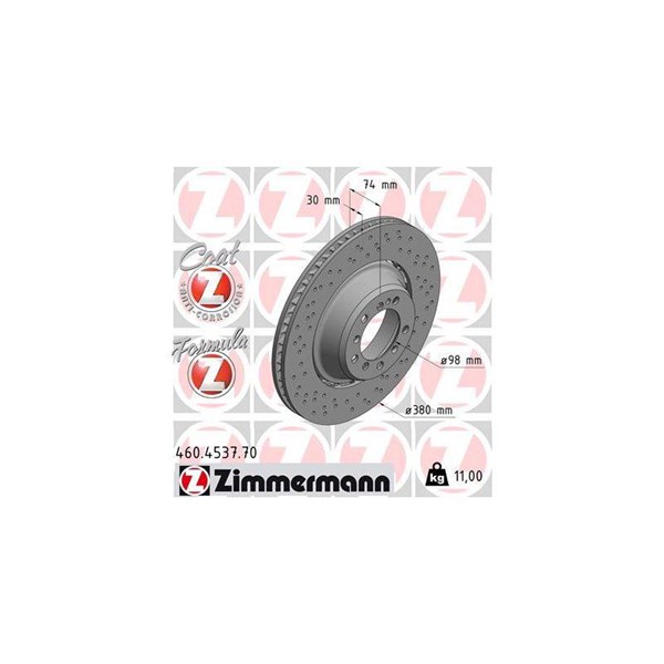 Bromsskiva, Bakaxel höger Zimmermann 460.4537.70 ZIMMERMANN