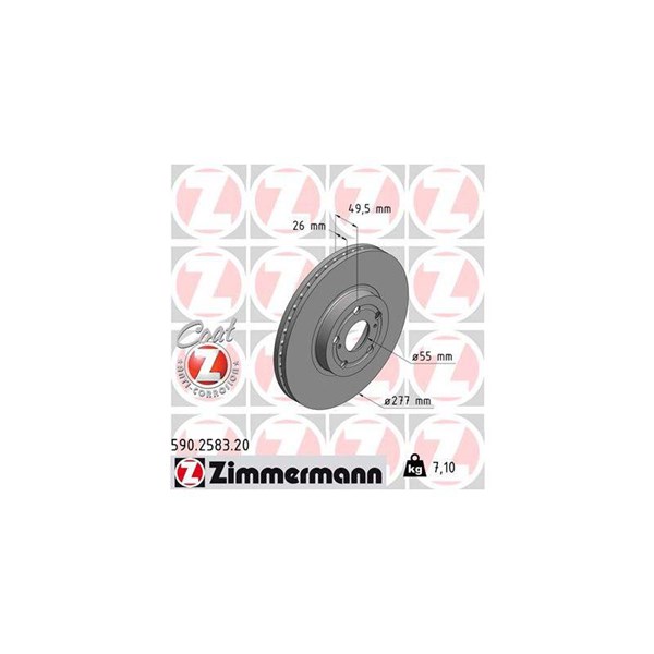 Bromsskiva Ventilerad, Framaxel Zimmermann 590.2583.20 ZIMMERMANN Bromsskiva Ventilerad, Framaxel Zimmermann 590.2583.20 ZIMMERMANN