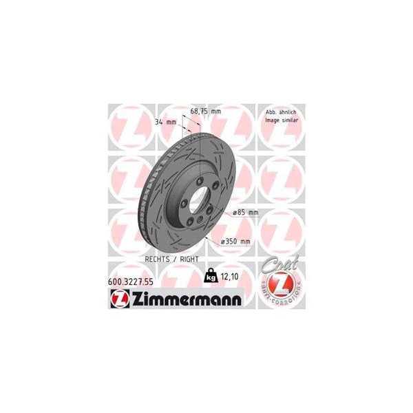 Bromsskiva Ventilerad, framaxel höger Zimmermann 600.3227.55 ZIMMERMANN