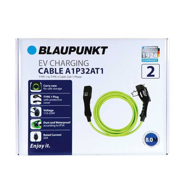 Laddkabel Blaupunkt elbil Typ 1 32A, Fas-1 Blaupunkt BP 0270002 Blaupunkt