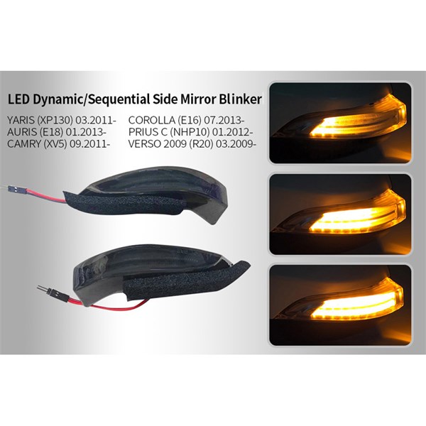 Blinklyktor, sats, Ytterspegel Autostyle DL TOL08LS AutoStyle