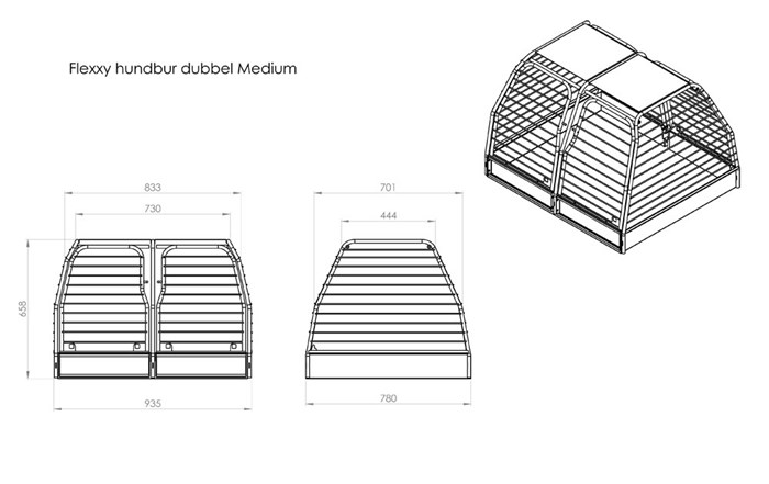 Hundbur Flexxy dubbel M, Universal Hundbur Flexxy dubbel M, Universal