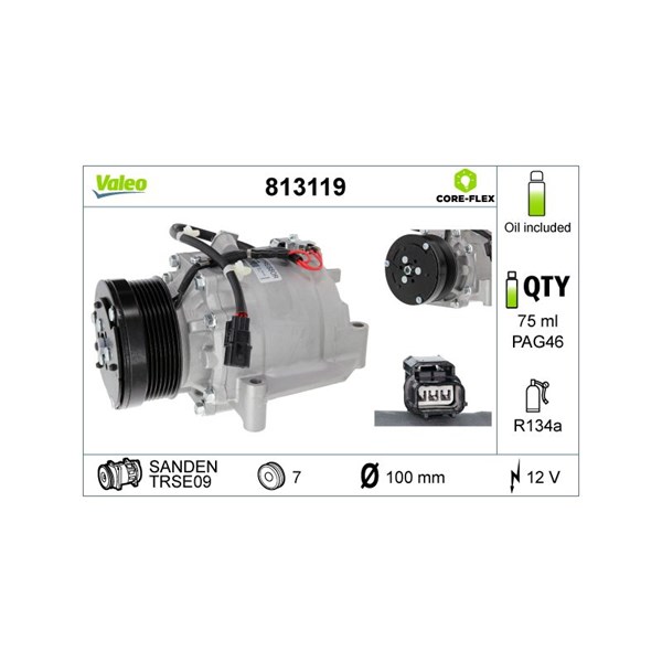 Kompressor, klimatanläggning 12V Valeo 813119 VALEO
