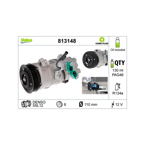 Kompressor, klimatanläggning 12V Valeo 813148 VALEO