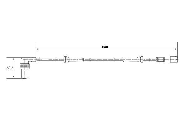 ABS-givare, Sensor, hjulvarvtal, Framaxel Bosch 0 265 001 220 BOSCH