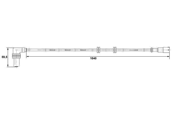 ABS-givare, Sensor, hjulvarvtal, Bakaxel, Höger Bosch 0 265 001 2 BOSCH