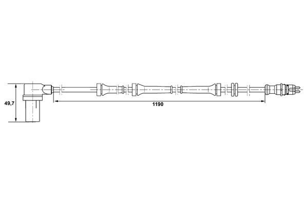 ABS-givare, Sensor, hjulvarvtal, Framaxel, Vänster Bosch 0 265 00 BOSCH