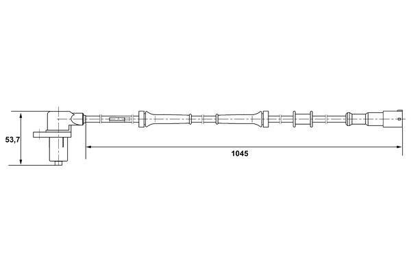 ABS-givare, Sensor, hjulvarvtal, Framaxel, Höger Bosch 0 265 006  BOSCH