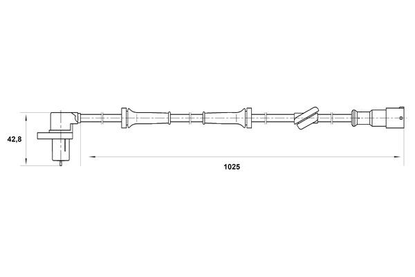 ABS-givare, Sensor, hjulvarvtal, Bakaxel, Höger Bosch 0 265 006 1 BOSCH