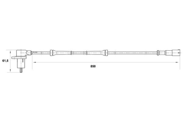 ABS-givare, Sensor, hjulvarvtal, Bakaxel, Vänster Bosch 0 265 006 BOSCH