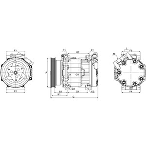 Kompressor, klimatanläggning 12V Hc-cargo 241127 HC-Cargo