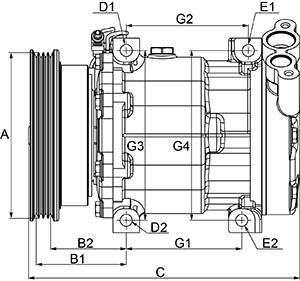 Kompressor, klimatanläggning 12V Hc-cargo 241127 HC-Cargo