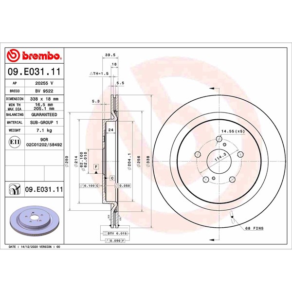 Bromsskiva, Bakaxel BREMBO