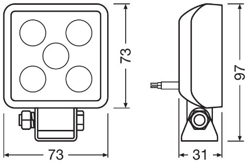 ARBETSSTRÅLKASTARE, Universal Osram LEDWL103-WD OSRAM ARBETSSTRÅLKASTARE, Universal Osram LEDWL103-WD OSRAM