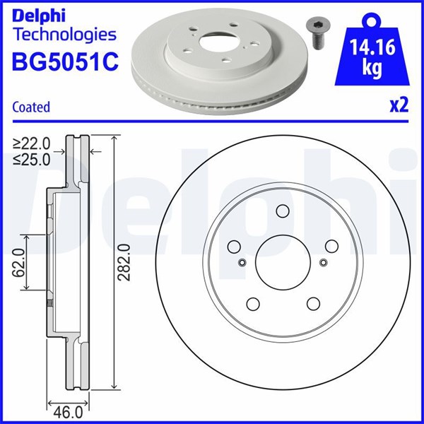 Bromsskiva, Framaxel DELPHI Bromsskiva, Framaxel DELPHI